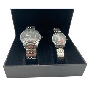 Longbo His & Hers Quartz Watch Set-Roman Numeral-NIB - New Batteries - WR
